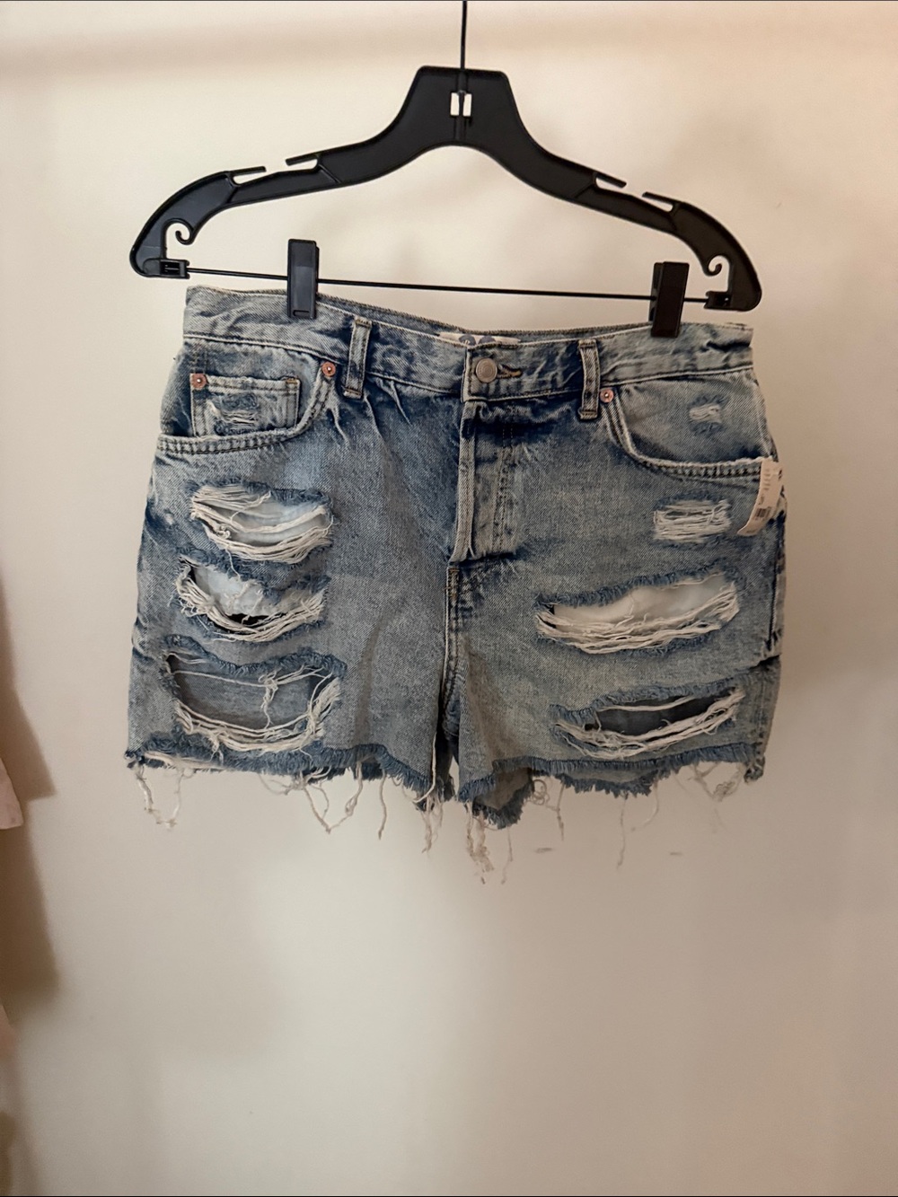 We The Free Medium Blue Distressed Denim Cutoff Shorts